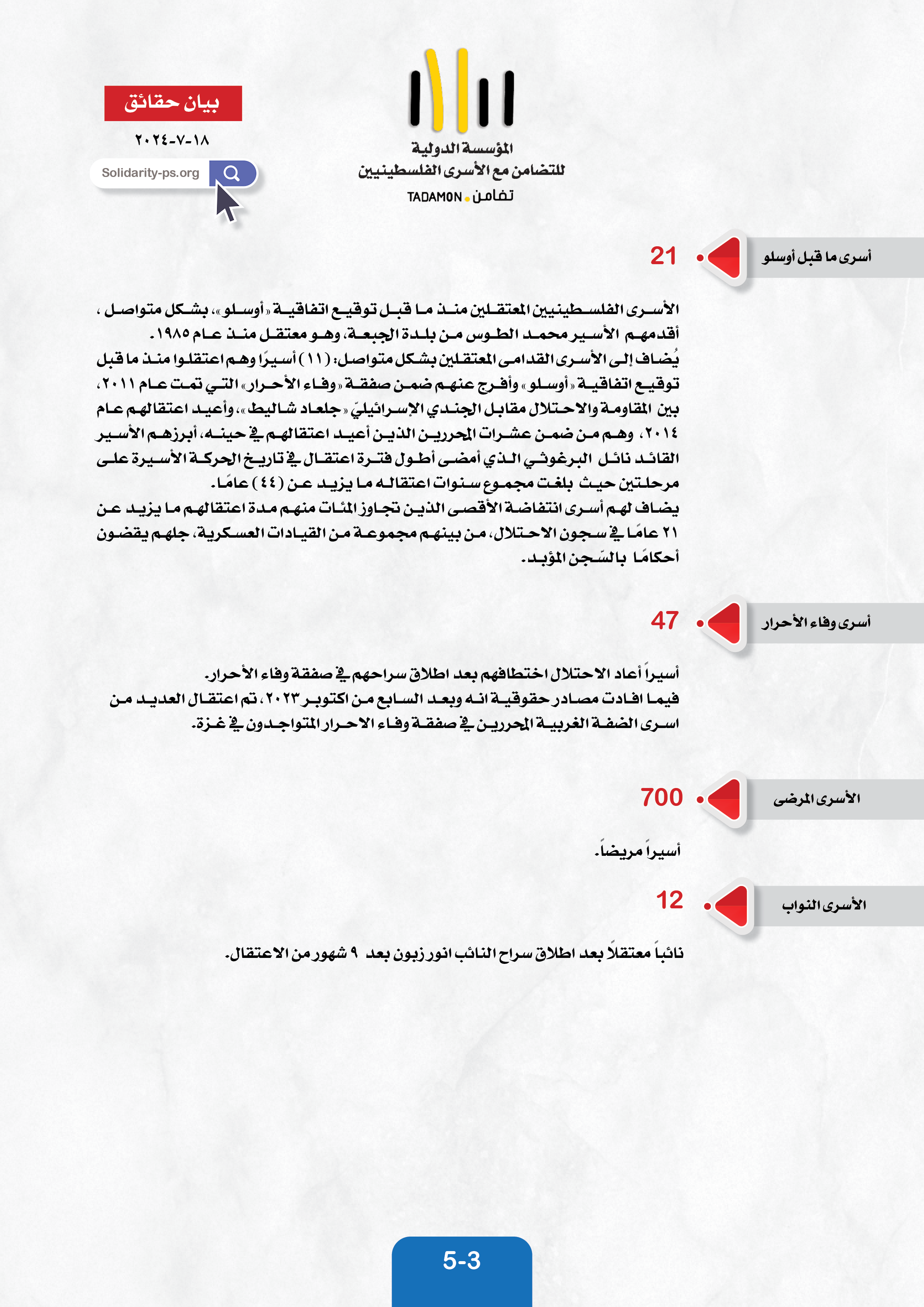 بيان حقائق - تموز ٢٠٢٤